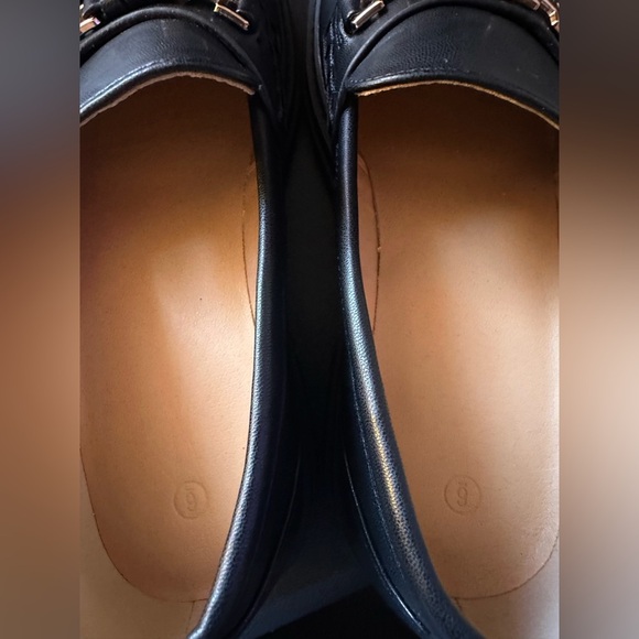 New Womens Lug Sole Platform Mid Chunky Heel Loafers Classic Round Toe Slip - Picture 8 of 11